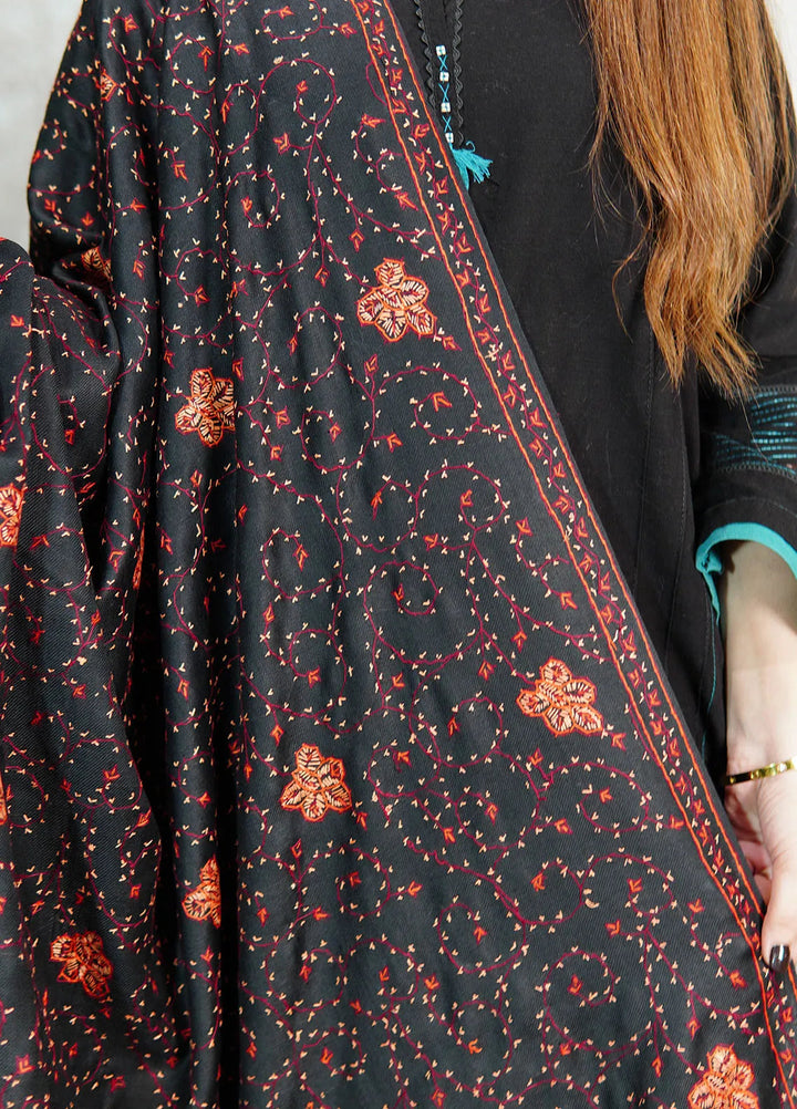 Sanaulla Exclusive Range Pashmina Shawl KPS D-57 Black 3 - Winter Collection