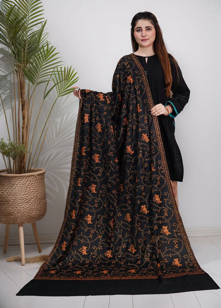 Sanaulla Exclusive Range Pashmina Shawl KPS D-57 Black 5 - Winter Collection