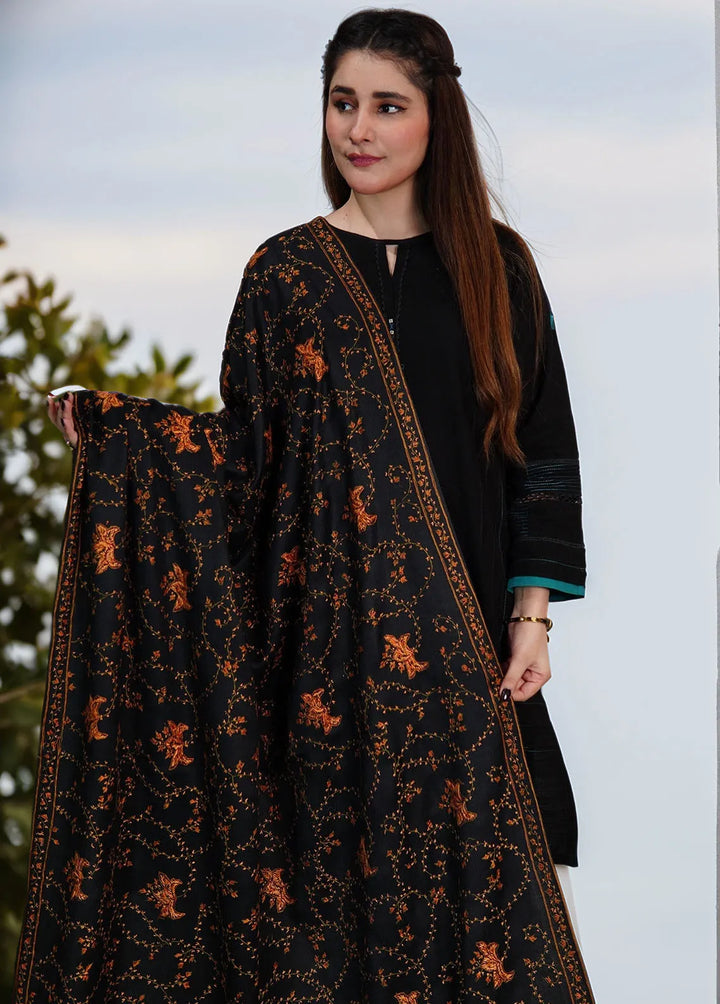 Sanaulla Exclusive Range Pashmina Shawl KPS D-57 Black 5 - Winter Collection