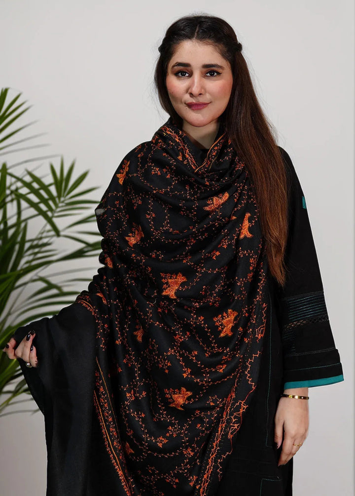 Sanaulla Exclusive Range Pashmina Shawl KPS D-57 Black 6 - Winter Collection