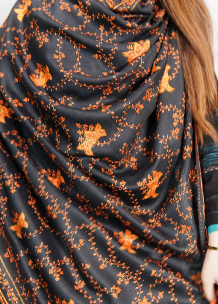 Sanaulla Exclusive Range Pashmina Shawl KPS D-57 Black 6 - Winter Collection