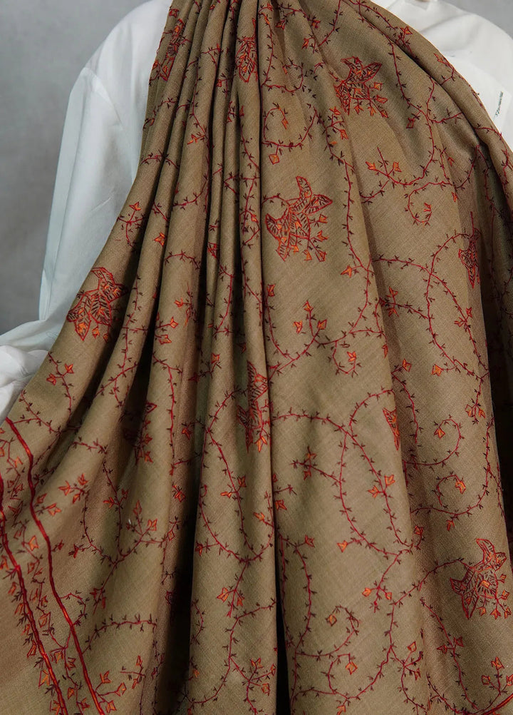 Sanaulla Exclusive Range Pashmina Shawl KPS D-57 Brown - Winter Collection