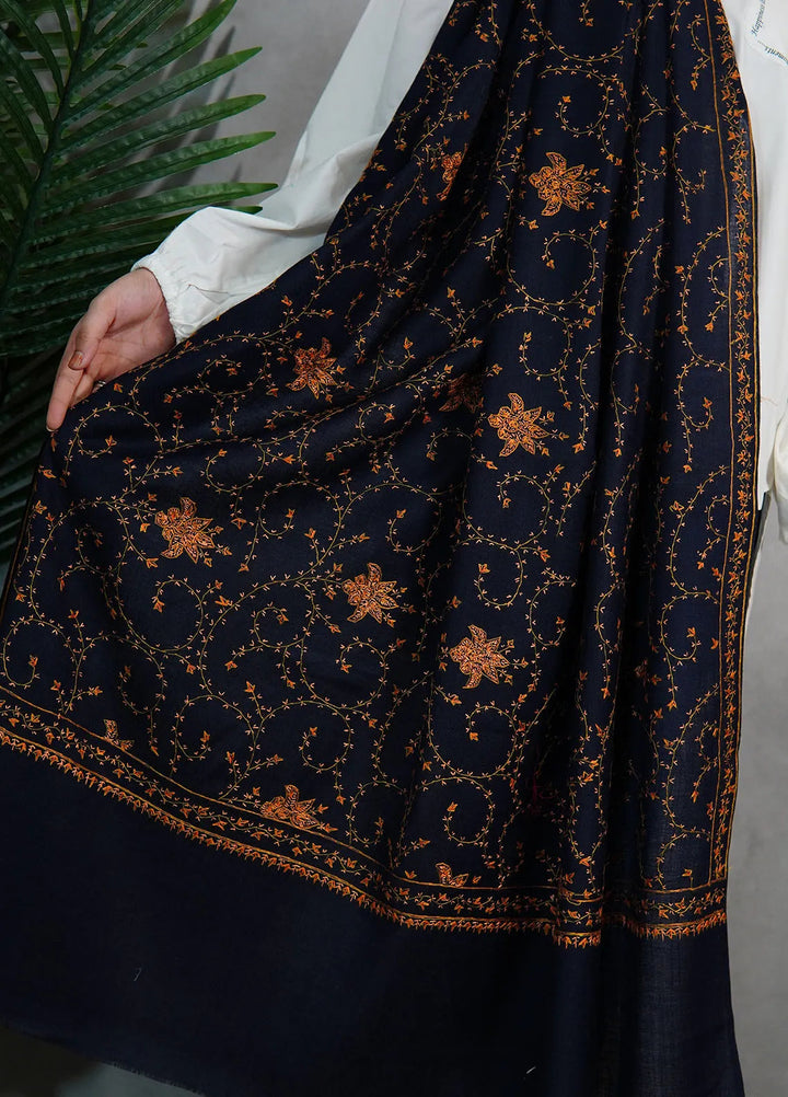 Sanaulla Exclusive Range Pashmina Shawl KPS D-57 Dark Blue 1 - Winter Collection
