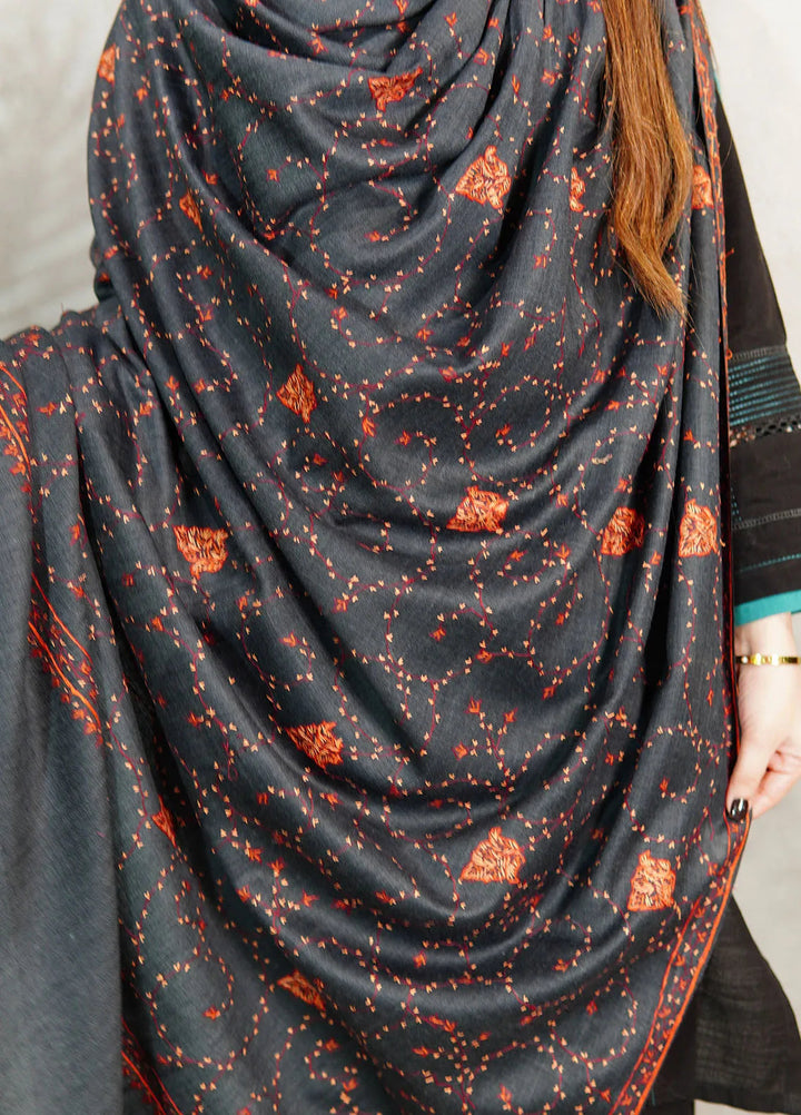 Sanaulla Exclusive Range Pashmina Shawl KPS D-57 Dark Grey - Winter Collection