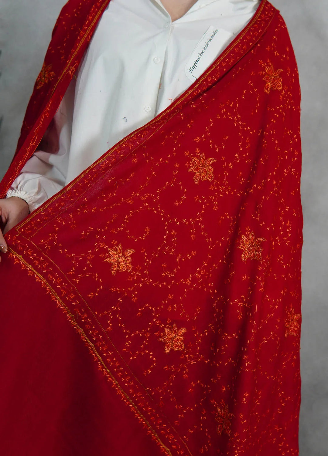 Sanaulla Exclusive Range Pashmina Shawl KPS D-57 Mehroon 1 - Winter Collection