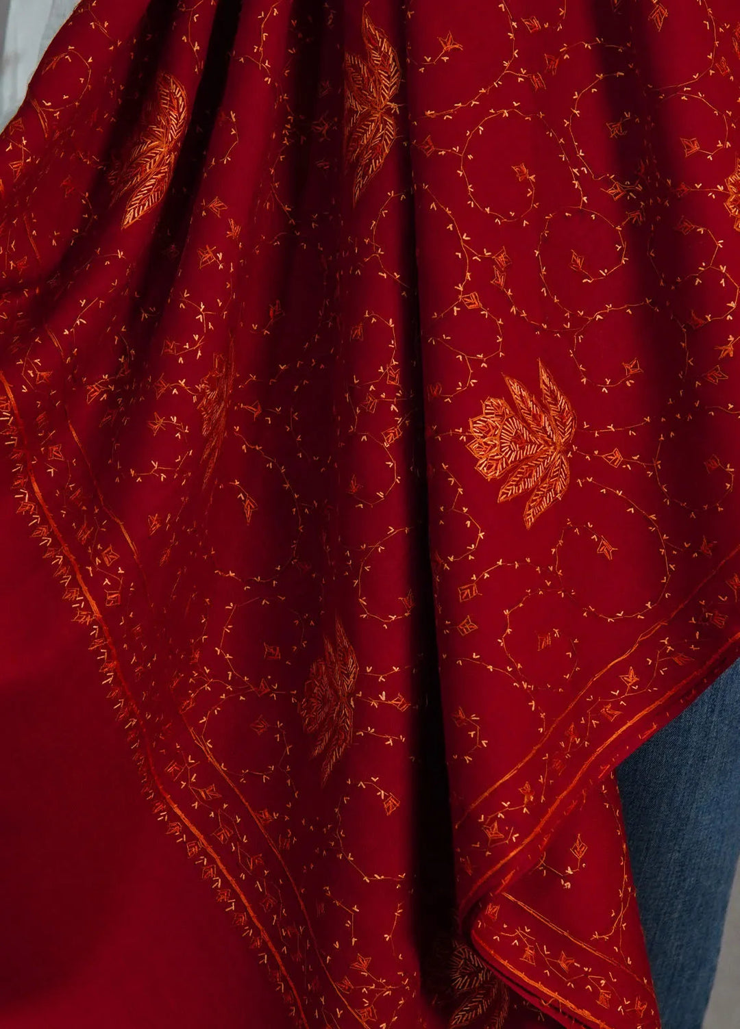 Sanaulla Exclusive Range Pashmina Shawl KPS D-57 Mehroon - Winter Collection