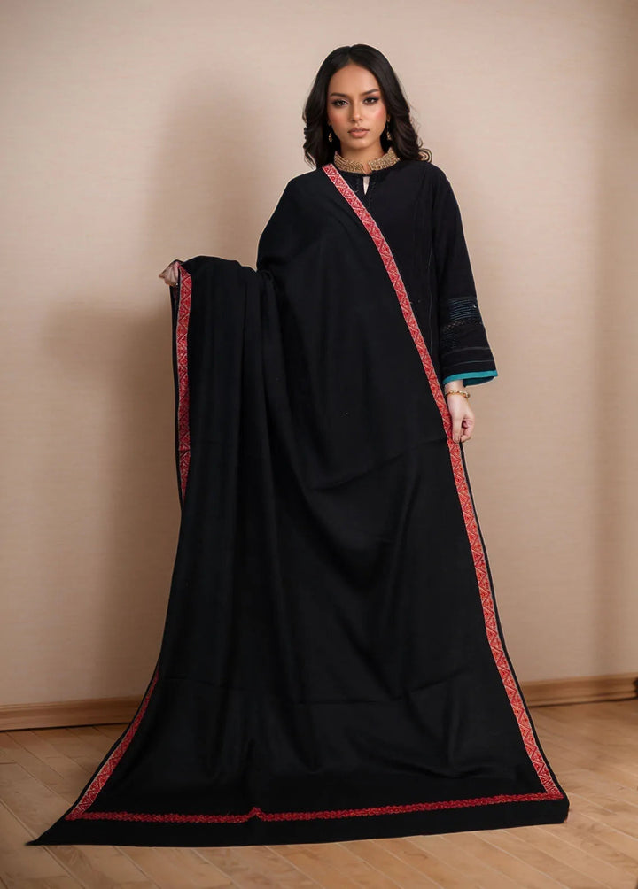 Sanaulla Exclusive Range Pashmina Shawl KPS D-59 Black - Winter Collection