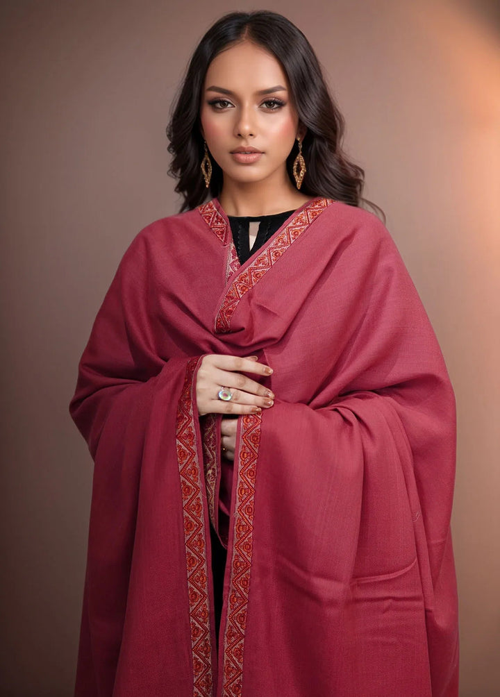 Sanaulla Exclusive Range Pashmina Shawl KPS D-59 Dark Pink - Winter Collection