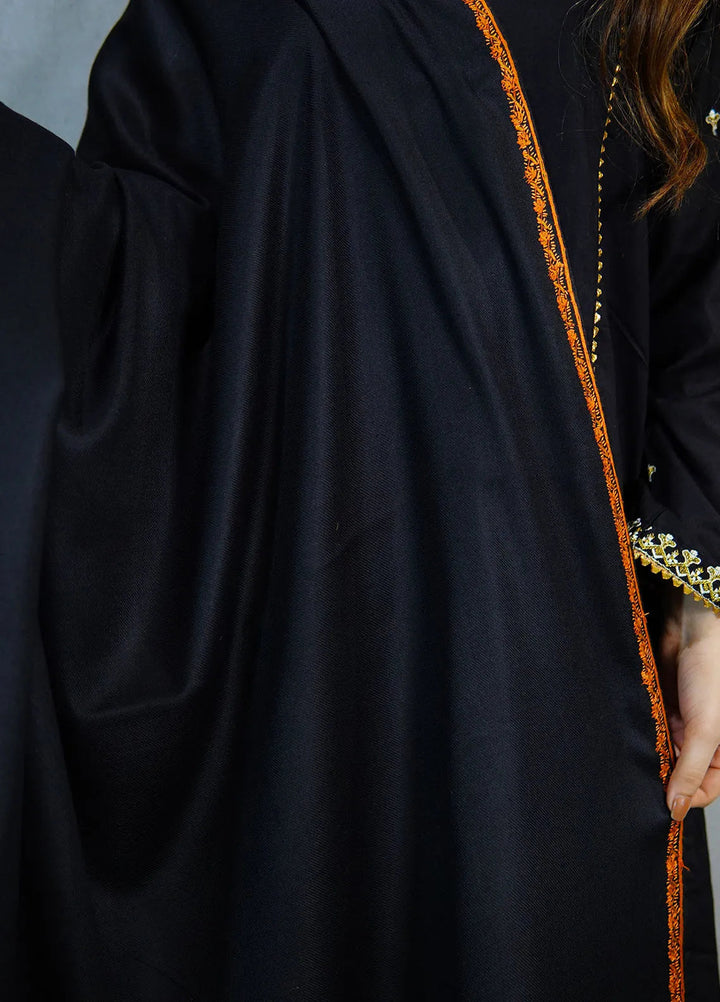 Sanaulla Exclusive Range Pashmina Shawl KPS D-62 Black 4 - Winter Collection