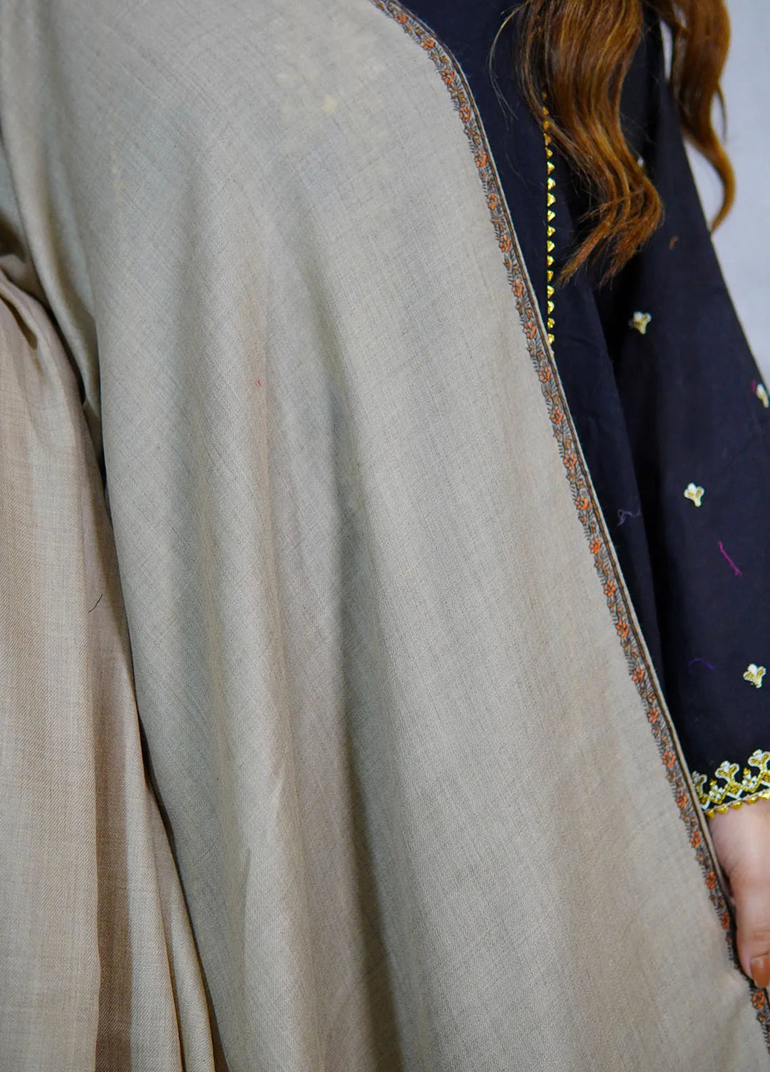 Sanaulla Exclusive Range Pashmina Shawl KPS D-62 Brown 2 - Winter Collection