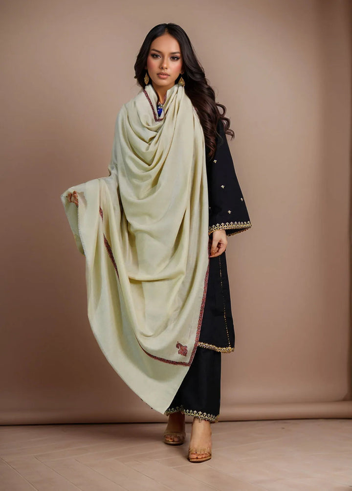 Sanaulla Exclusive Range Pashmina Shawl KPS D-62 Cream 1 - Winter Collection