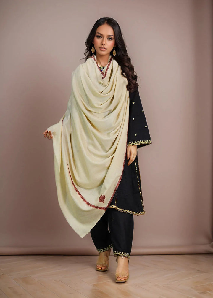 Sanaulla Exclusive Range Pashmina Shawl KPS D-62 Cream 4 - Winter Collection