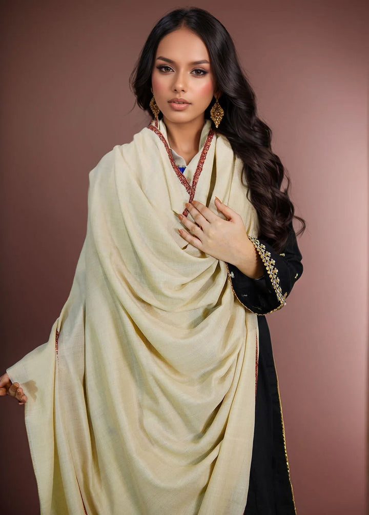 Sanaulla Exclusive Range Pashmina Shawl KPS D-62 Cream 4 - Winter Collection