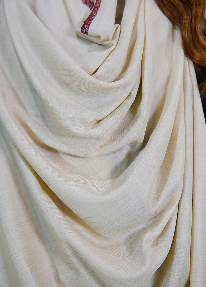 Sanaulla Exclusive Range Pashmina Shawl KPS D-62 Cream 4 - Winter Collection