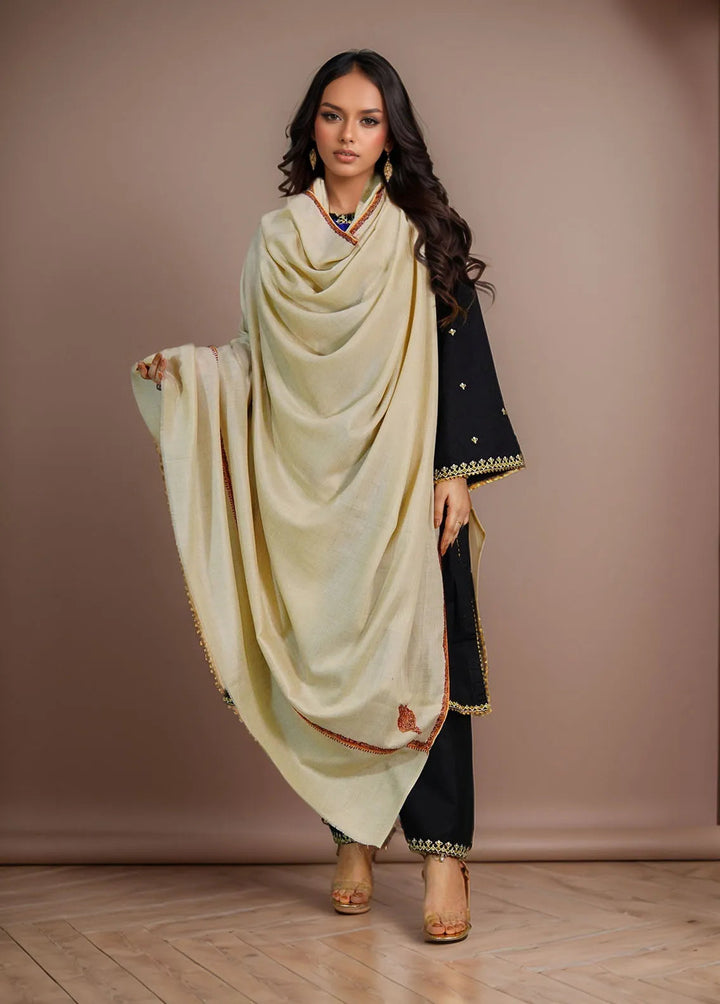 Sanaulla Exclusive Range Pashmina Shawl KPS D-62 Cream 5 - Winter Collection