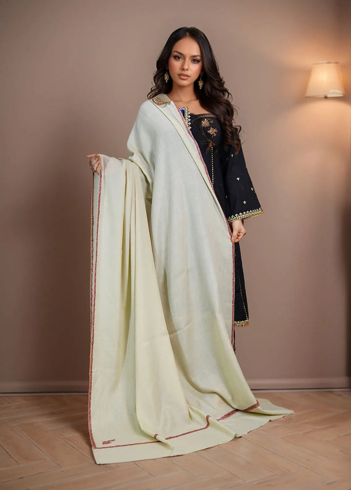 Sanaulla Exclusive Range Pashmina Shawl KPS D-62 Cream - Winter Collection