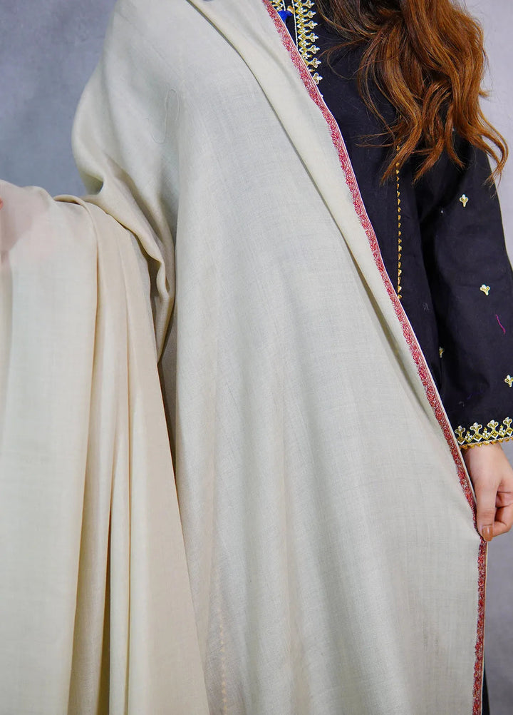 Sanaulla Exclusive Range Pashmina Shawl KPS D-62 Cream - Winter Collection
