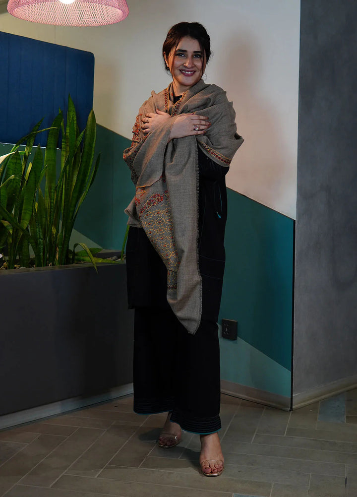 Sanaulla Exclusive Range Pashmina Shawl KPS D-86 Beige 1 - Winter Collection