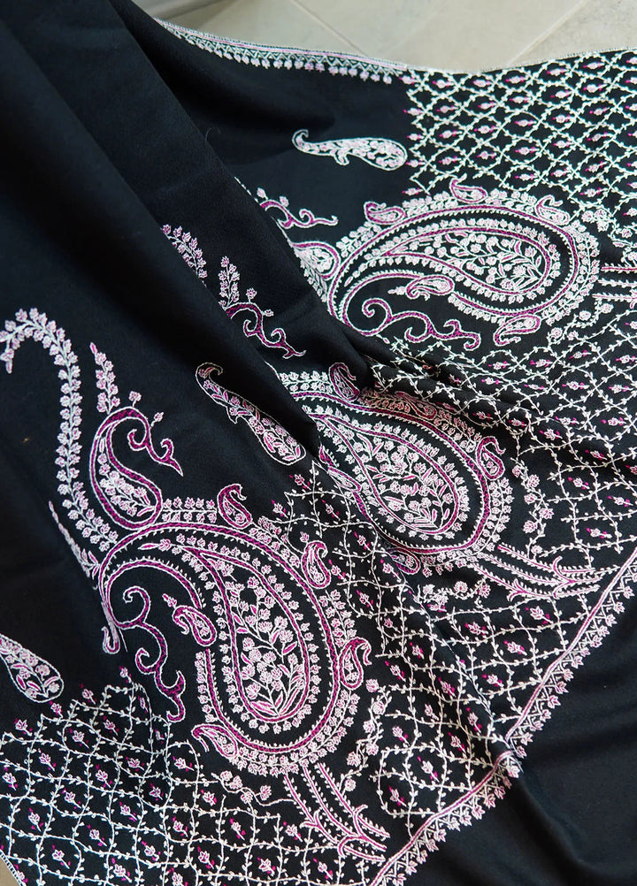 Sanaulla Exclusive Range Pashmina Shawl KPS D-86 Black 1 - Winter Collection