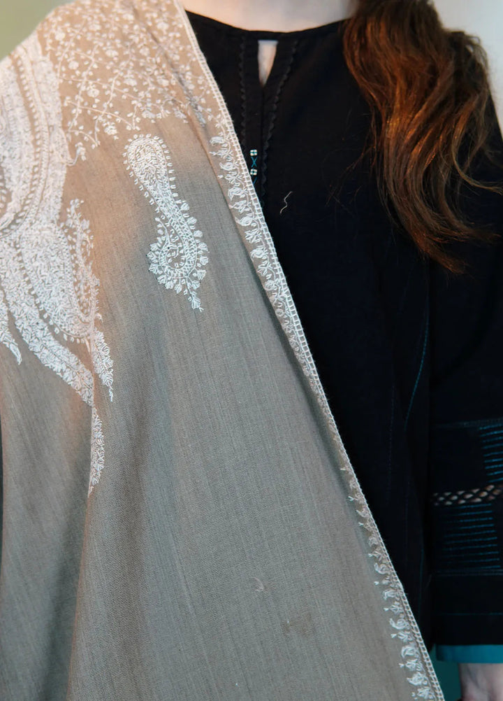 Sanaulla Exclusive Range Pashmina Shawl KPS D-86 Grey - Winter Collection
