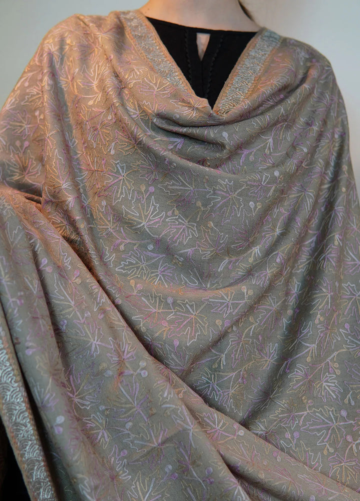 Sanaulla Exclusive Range Pashmina Shawl KPS D-98 Fawn - Winter Collection