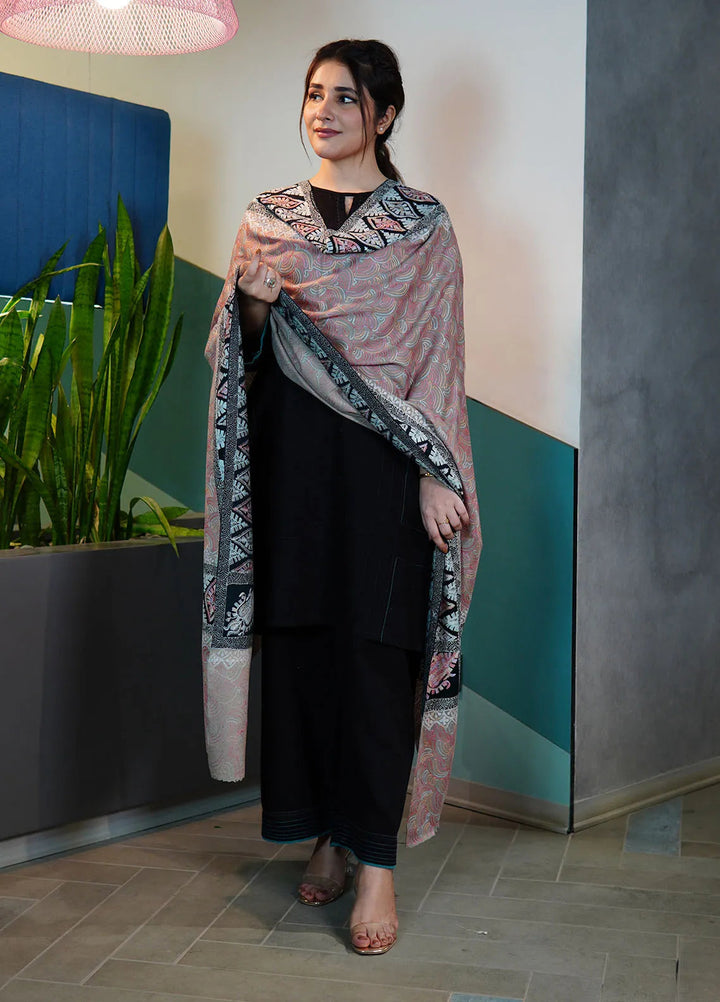 Sanaulla Exclusive Range Pashmina Shawl KPS D-98 Peach - Winter Collection
