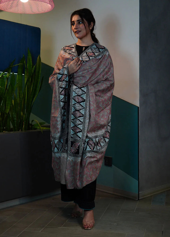 Sanaulla Exclusive Range Pashmina Shawl KPS D-98 Peach - Winter Collection