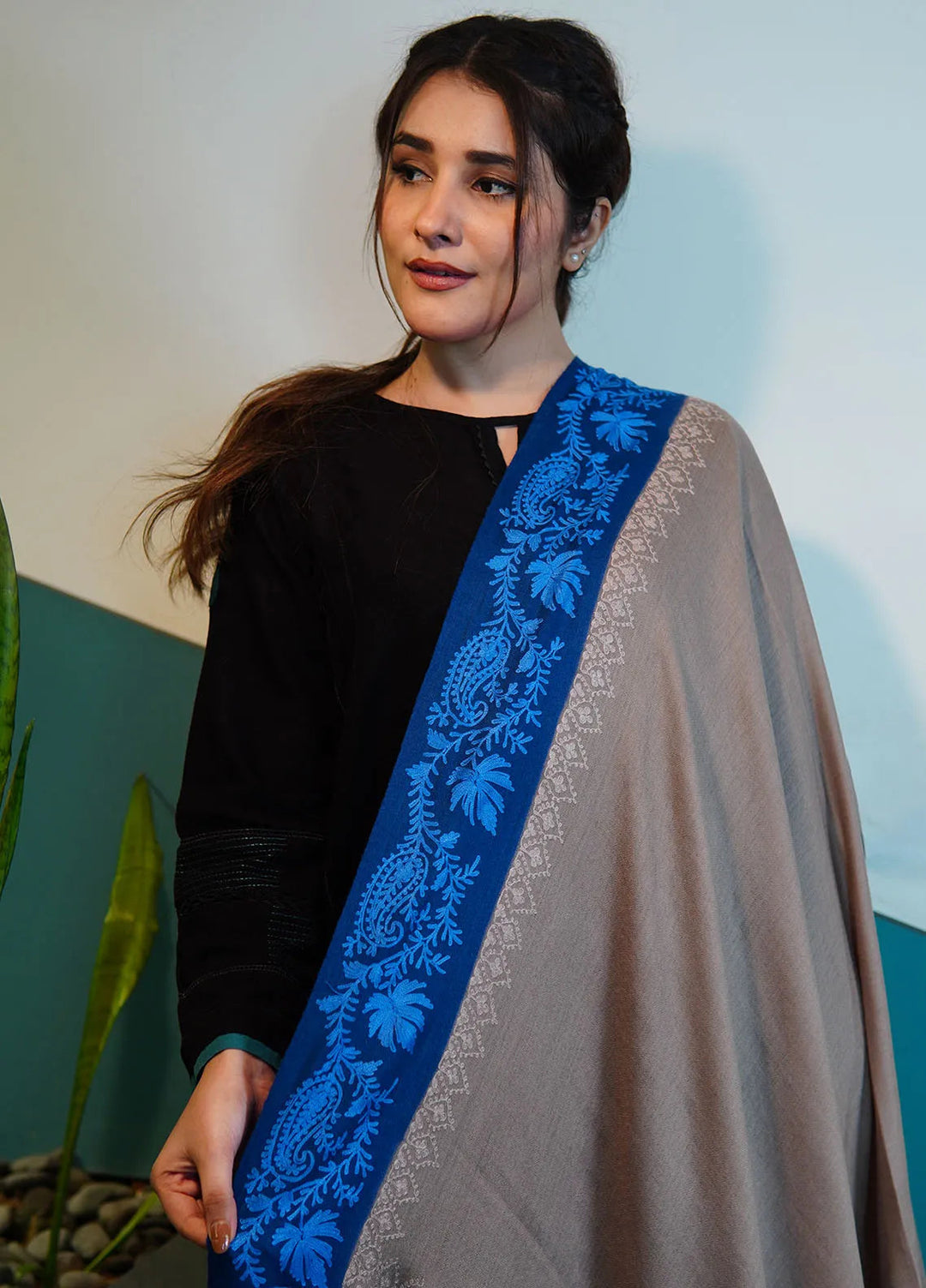 Sanaulla Exclusive Range Pashmina Shawl KPS D-99 Multi 1 - Winter Collection