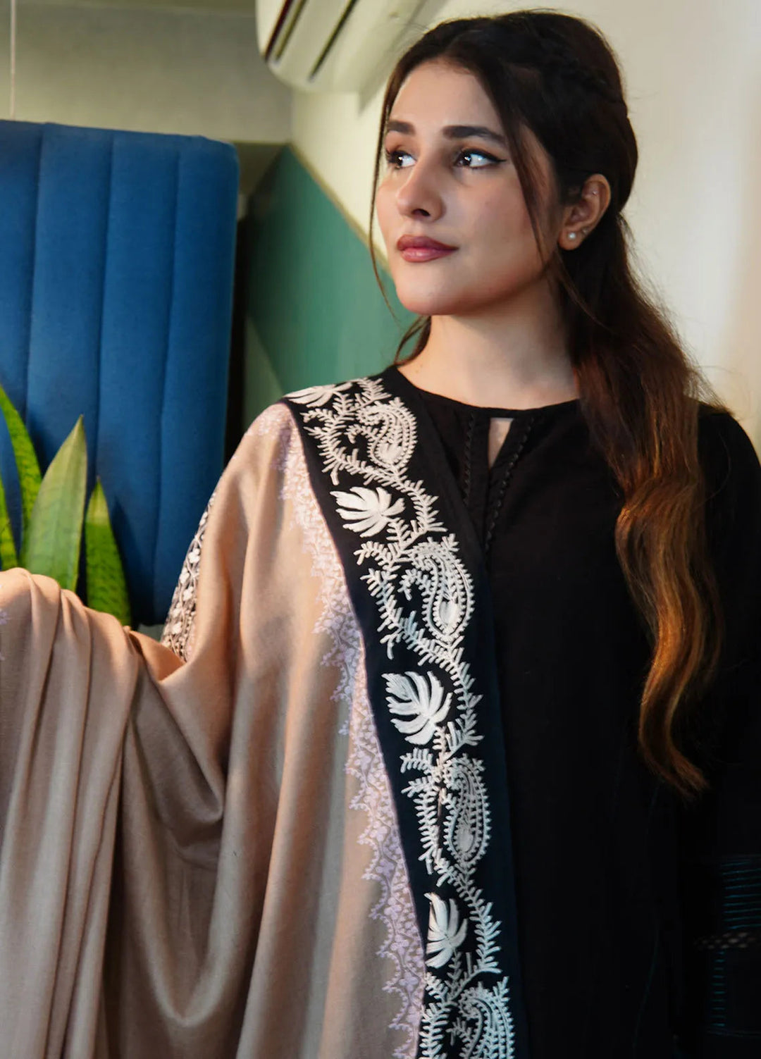 Sanaulla Exclusive Range Pashmina Shawl KPS D-99 Multi 4 - Winter Collection