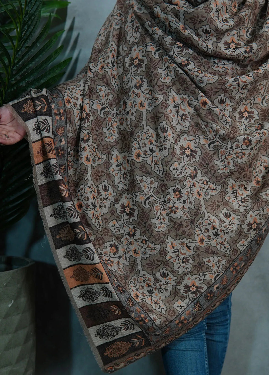 Sanaulla Exclusive Range Pashmina Shawl Mama D-10 Multi 03 - Winter Collection