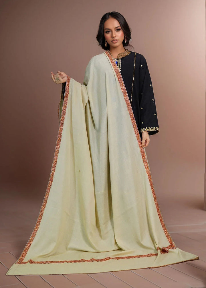 Sanaulla Exclusive Range Pashmina Shawl MAMA D-11 Beige 2 - Winter Collection