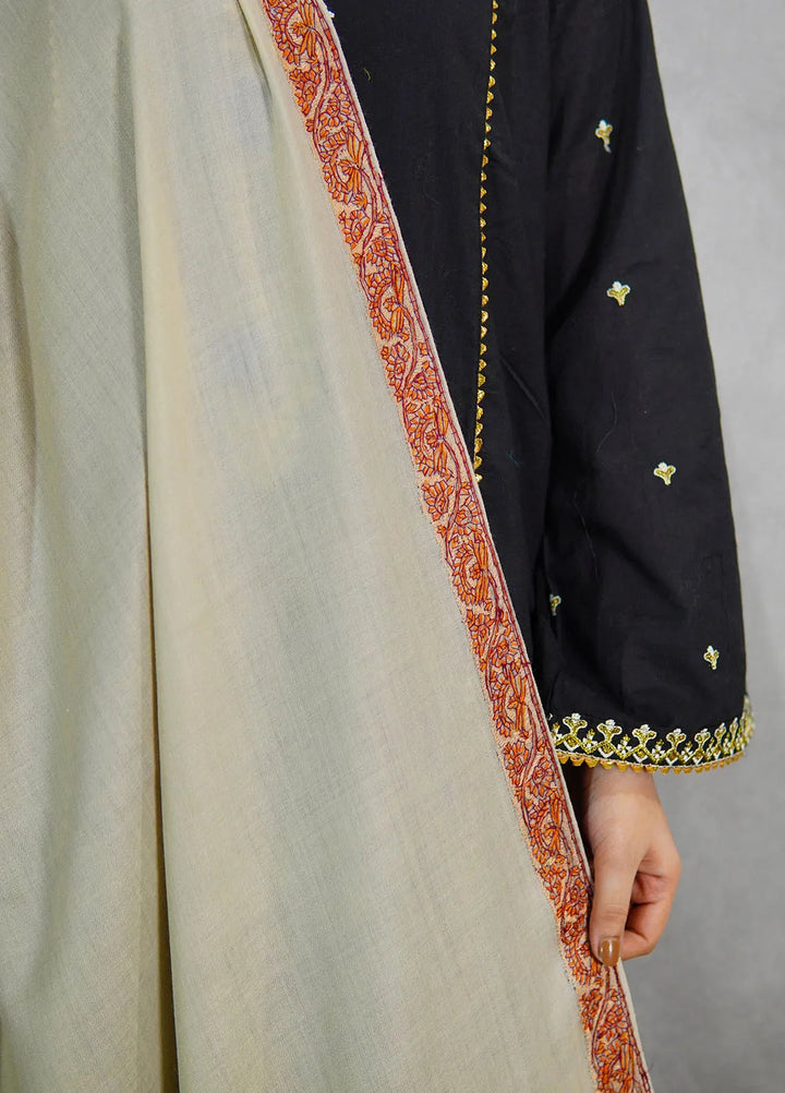 Sanaulla Exclusive Range Pashmina Shawl MAMA D-11 Beige 2 - Winter Collection