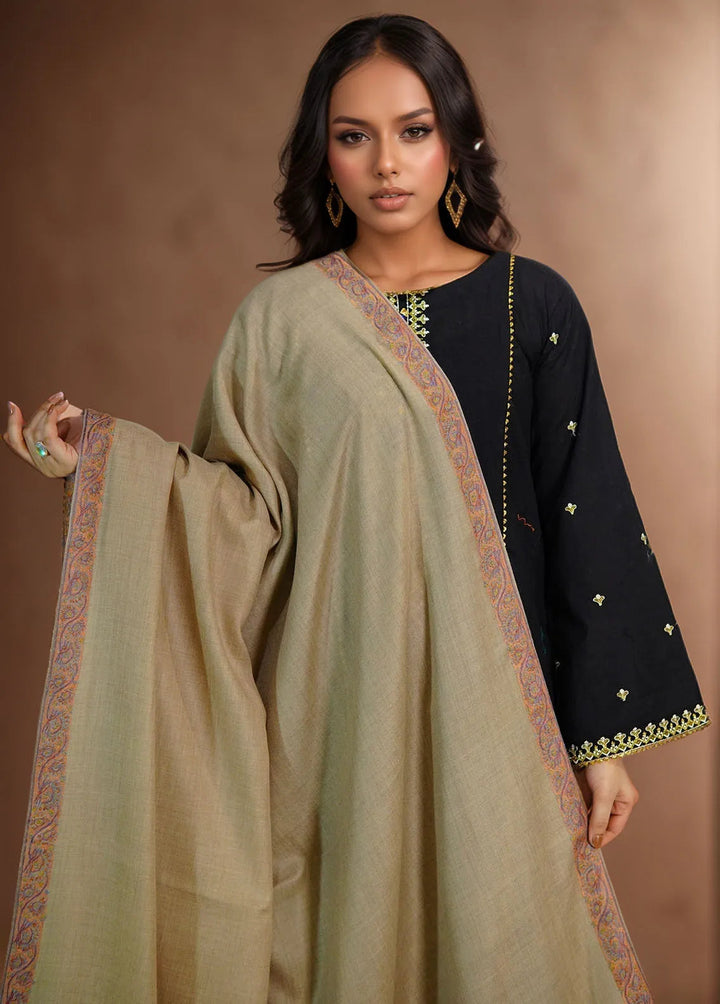 Sanaulla Exclusive Range Pashmina Shawl MAMA D-11 Dark Brown - Winter Collection