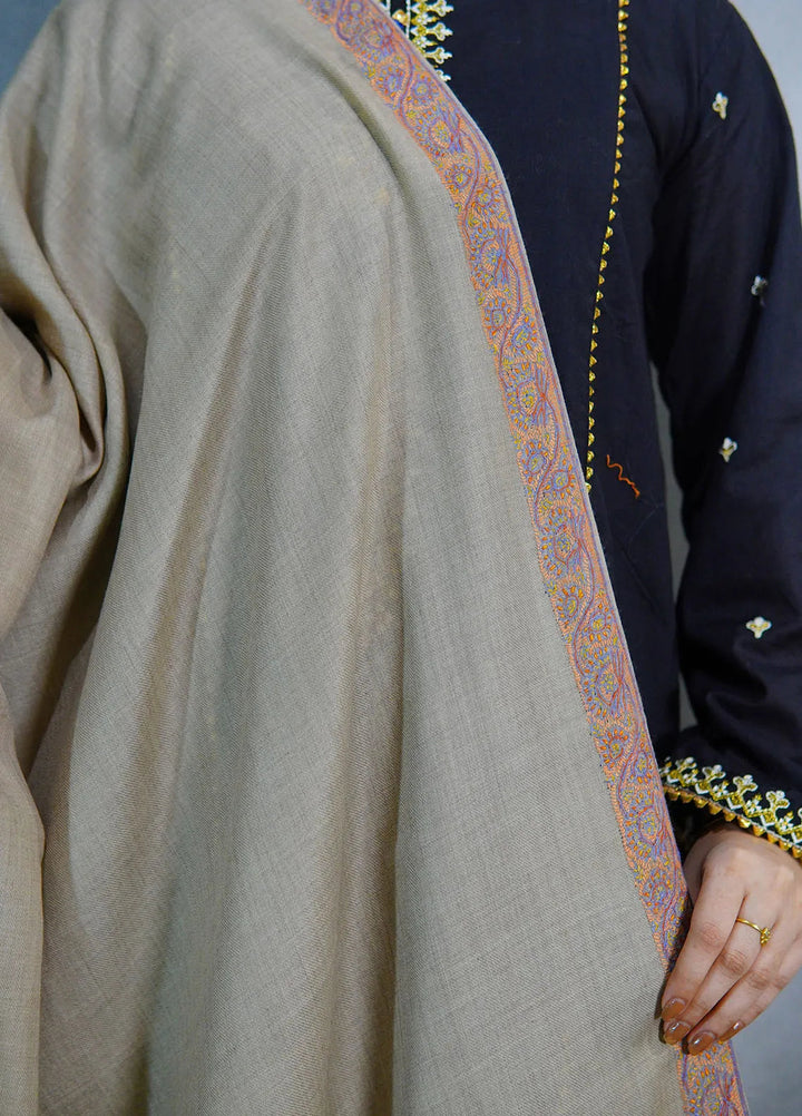 Sanaulla Exclusive Range Pashmina Shawl MAMA D-11 Dark Brown - Winter Collection