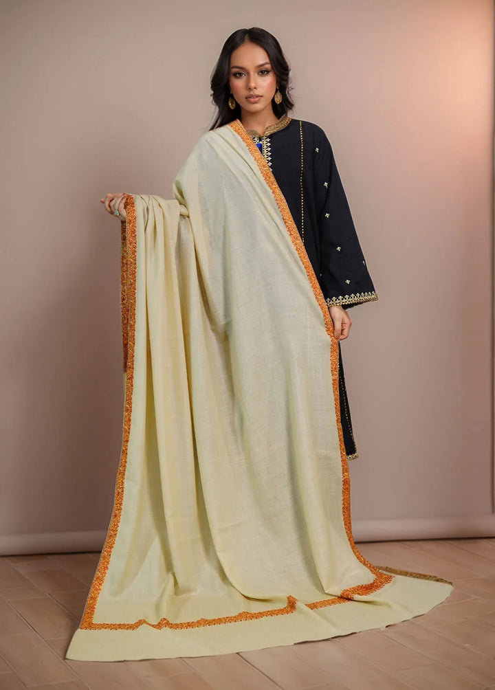Sanaulla Exclusive Range Pashmina Shawl MAMA D-11 Fawn 2 - Winter Collection