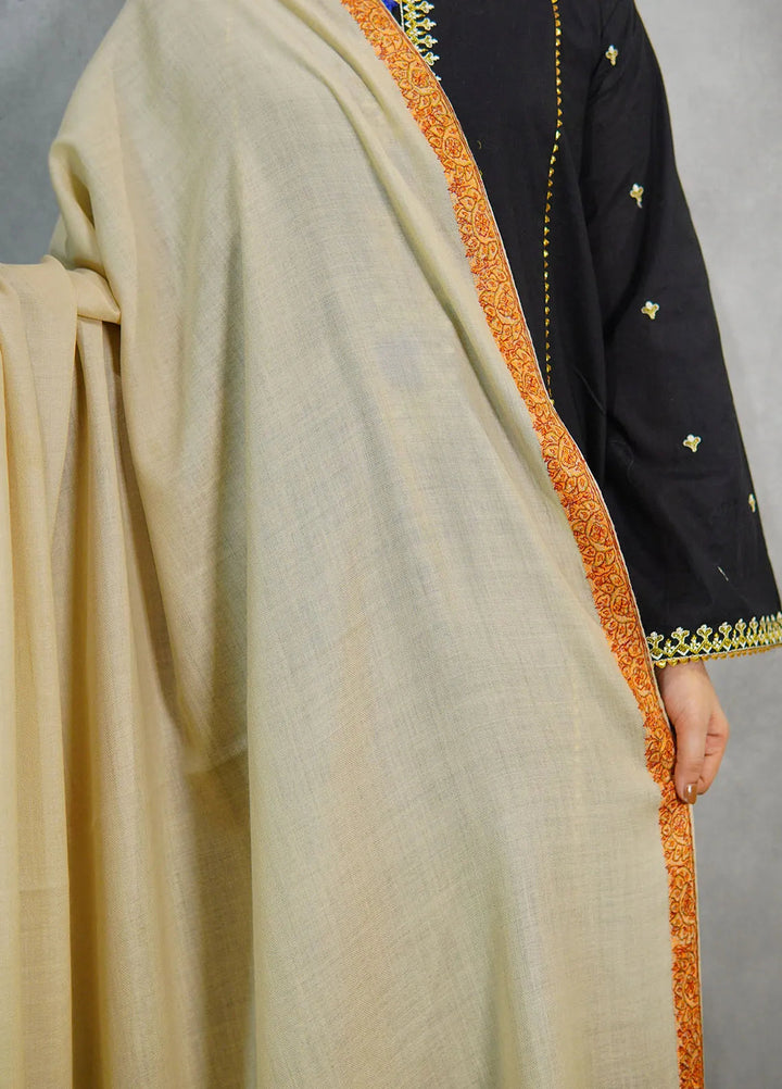 Sanaulla Exclusive Range Pashmina Shawl MAMA D-11 Fawn 2 - Winter Collection