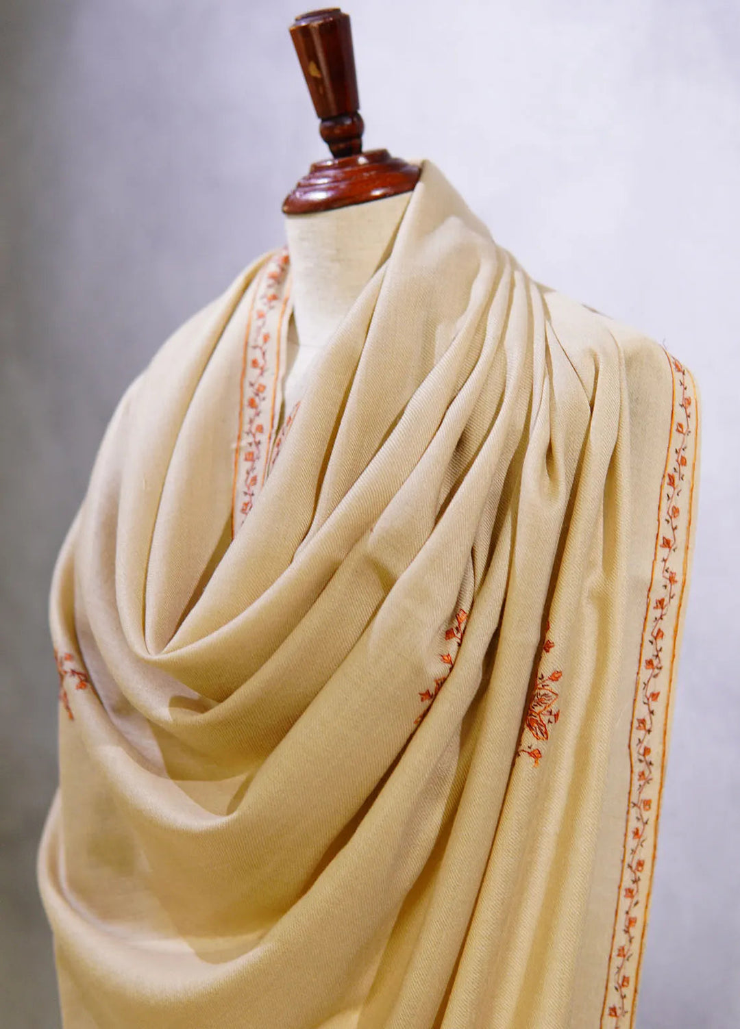 Sanaulla Exclusive Range Pashmina Shawl MAMA D-13 Light Brown 1 - Winter Collection