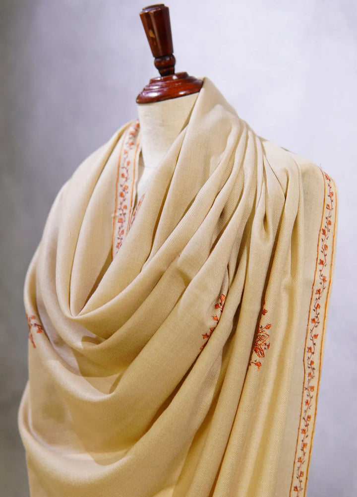Sanaulla Exclusive Range Pashmina Shawl MAMA D-13 Light Brown 1 - Winter Collection