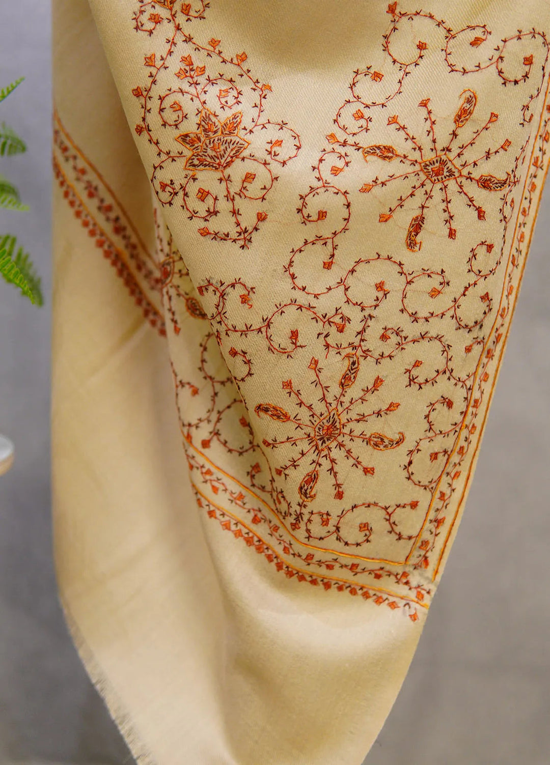 Sanaulla Exclusive Range Pashmina Shawl MAMA D-13 Light Brown 1 - Winter Collection