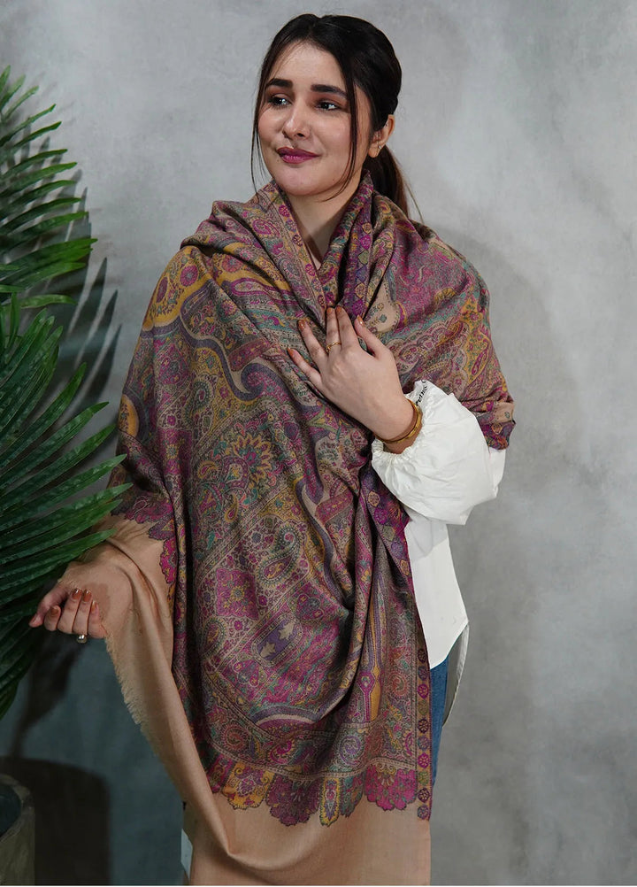 Sanaulla Exclusive Range Pashmina Shawl Mama D-14 Multi 03 - Winter Collection