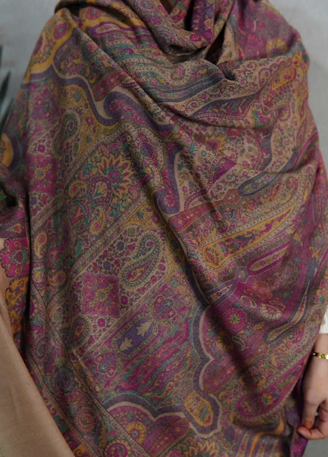 Sanaulla Exclusive Range Pashmina Shawl Mama D-14 Multi 03 - Winter Collection