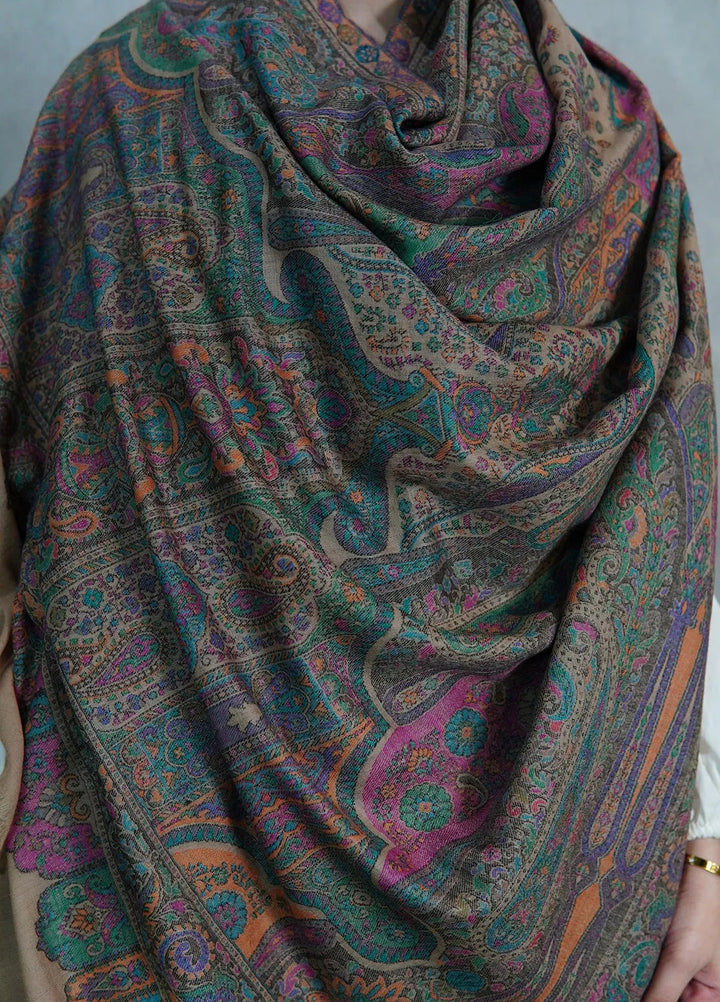 Sanaulla Exclusive Range Pashmina Shawl Mama D-14 Multi 04 - Winter Collection