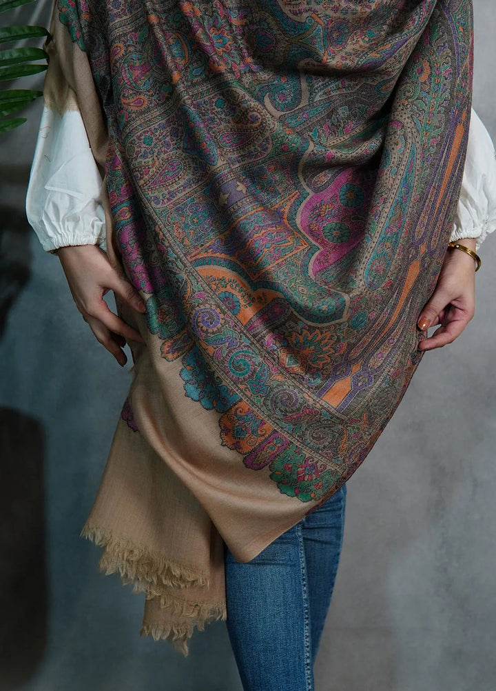 Sanaulla Exclusive Range Pashmina Shawl Mama D-14 Multi 04 - Winter Collection