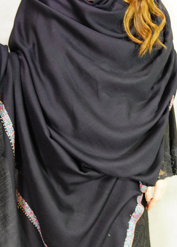 Sanaulla Exclusive Range Pashmina Shawl MAMA D-2 Black - Winter Collection