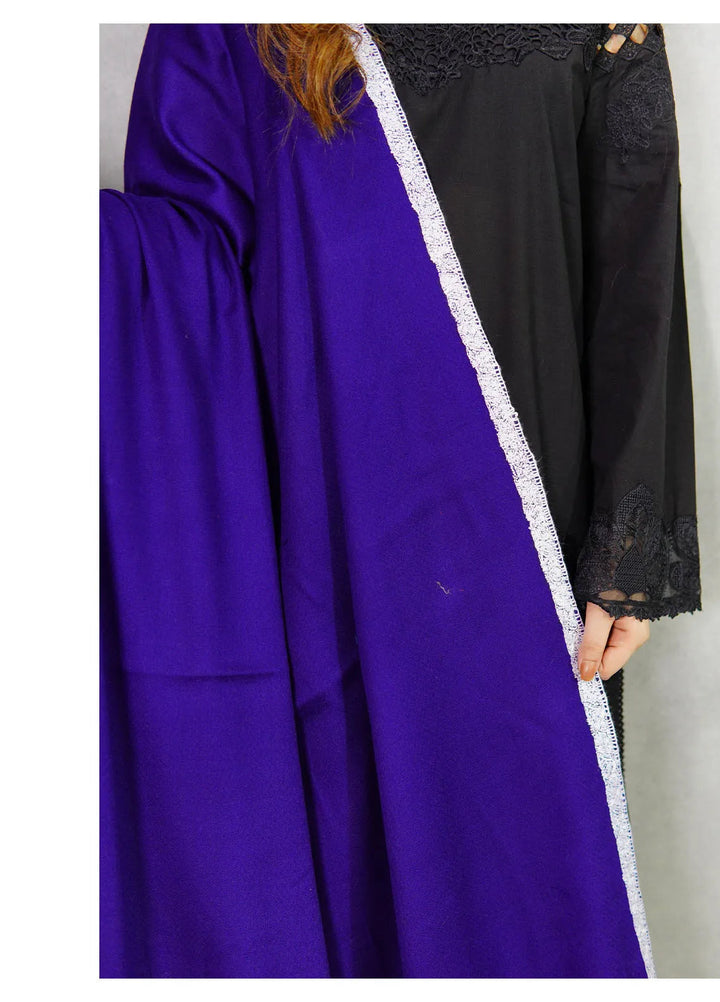 Sanaulla Exclusive Range Pashmina Shawl MAMA D-2 Blue - Winter Collection