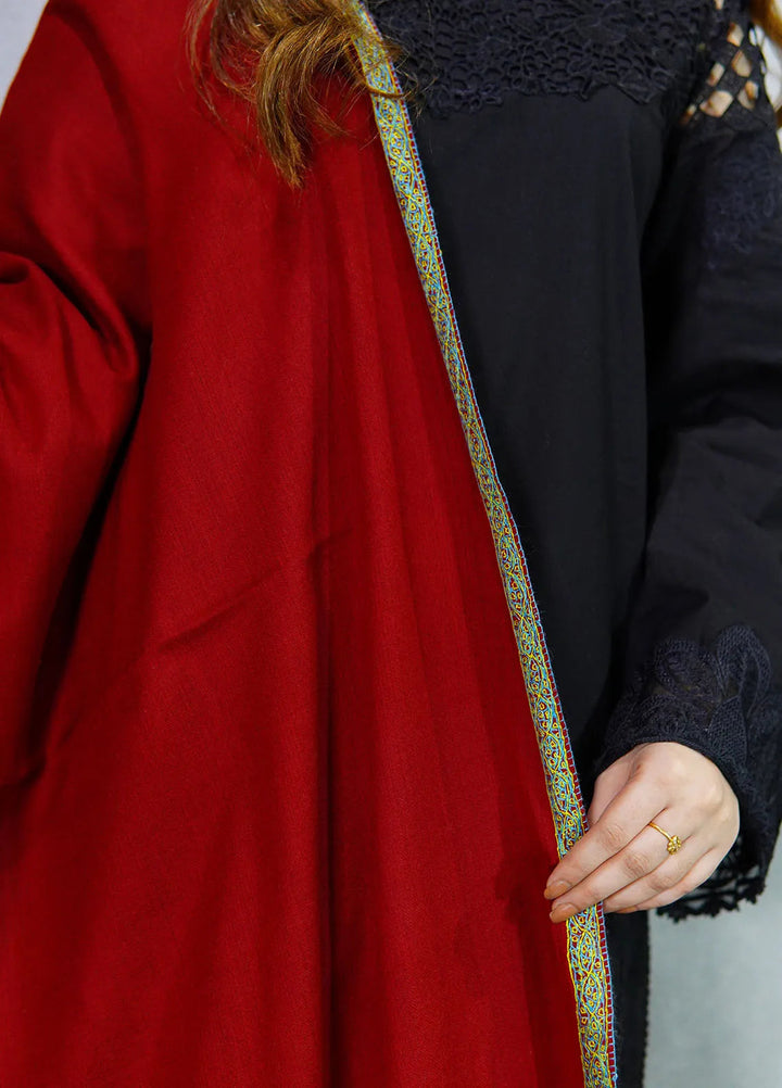 Sanaulla Exclusive Range Pashmina Shawl MAMA D-2 Mehroon 2 - Winter Collection
