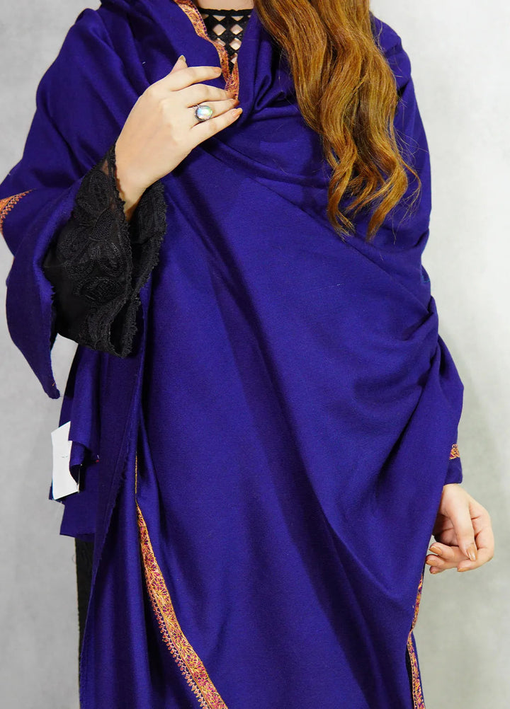 Sanaulla Exclusive Range Pashmina Shawl MAMA D-2 Navy Blue - Winter Collection