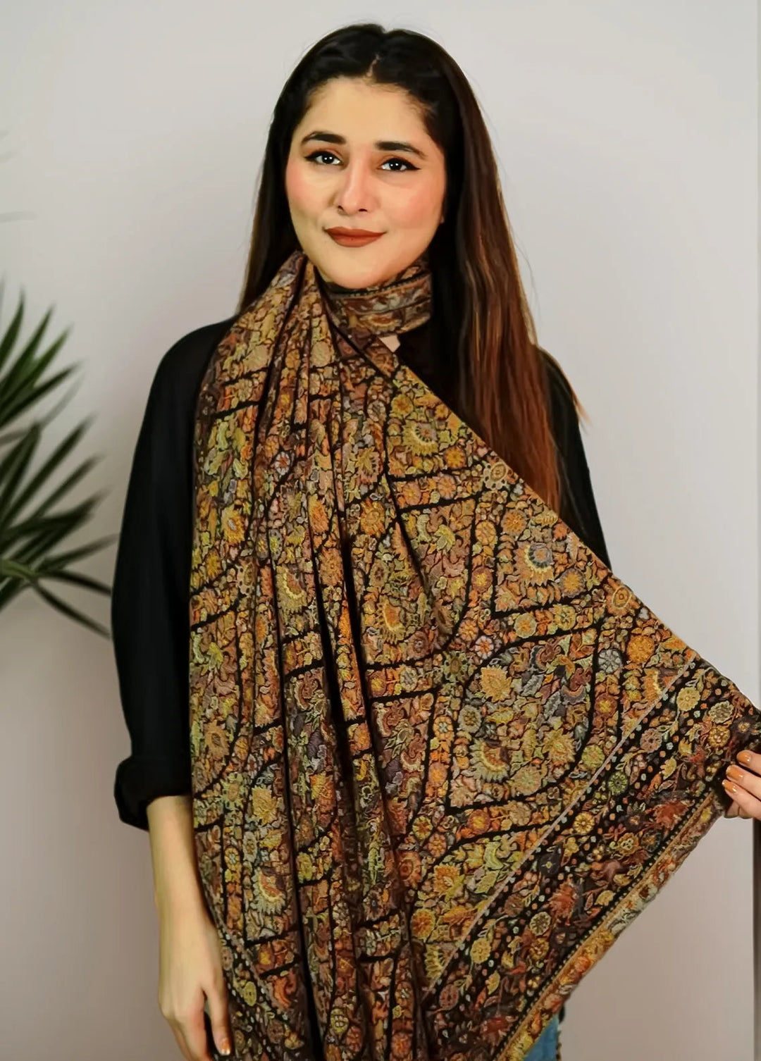 Sanaulla Exclusive Range Pashmina Shawl MAMA D-23 Multi 4 - Winter Collection
