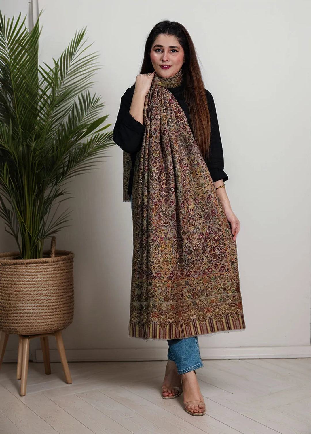 Sanaulla Exclusive Range Pashmina Shawl MAMA D-23 Multi - Winter Collection