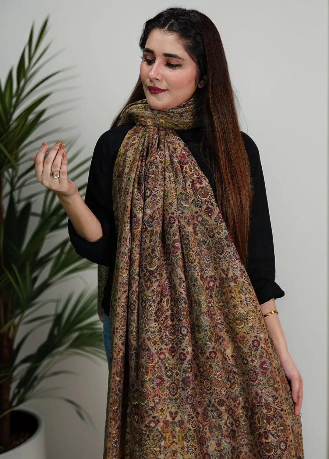 Sanaulla Exclusive Range Pashmina Shawl MAMA D-23 Multi - Winter Collection